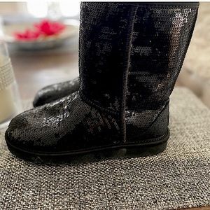 Black sparkled UGG boots